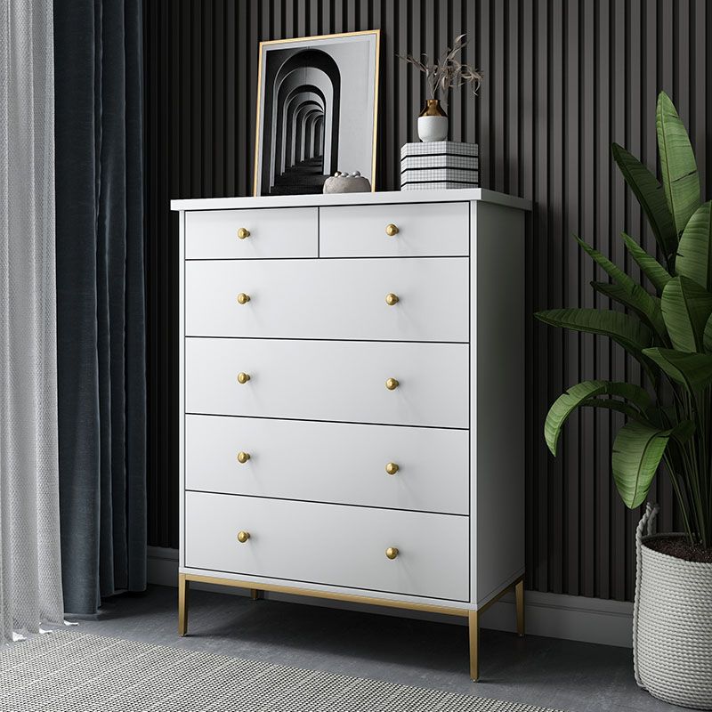 Glam Engineered Wooden Storage Chest Bedroom Chest with Drawers
