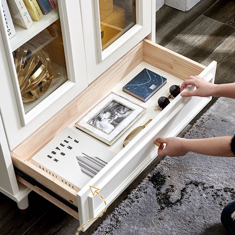 Modern Style Bookshelf Closed Back Standard Engineered Wood Bookcase in White