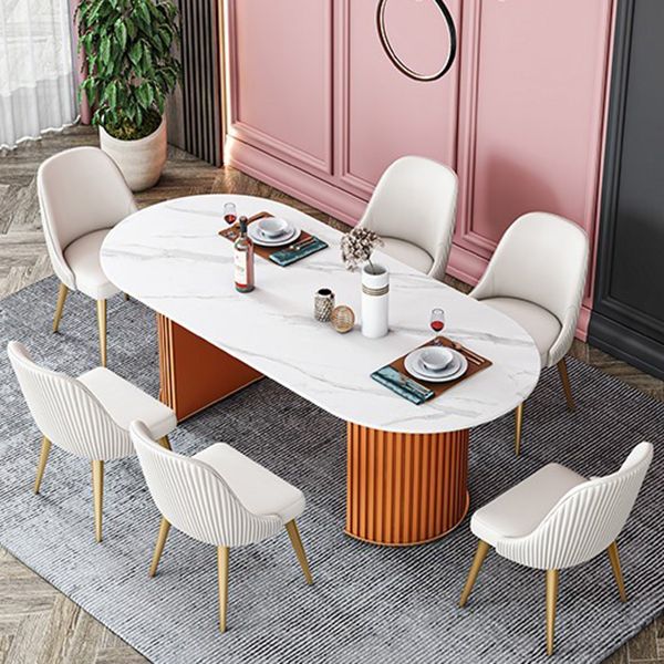 Traditional Luxury Dining Table Oval Sintered Stone Table for Home