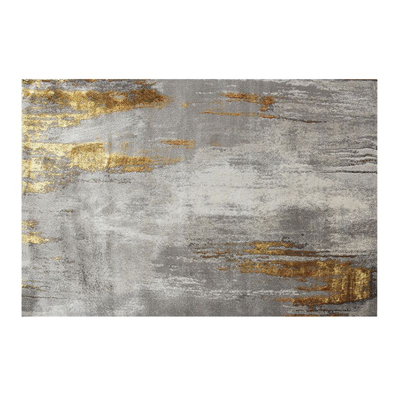 Gray Gold Industrial Carpet Polyester Graphic Carpet Washable Carpet for Living Room