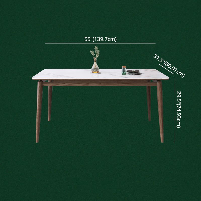 Modern Kitchen Dining Room Set with Sintered Stone Top and Solid Wood Base Dining Furniture