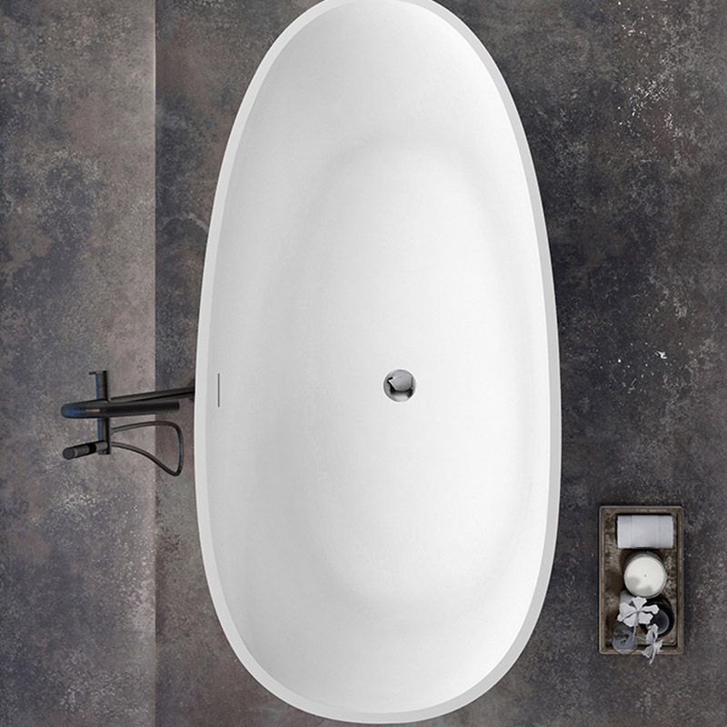 Modern Stone Bathtub Freestand Soaking Bathtub with Drain Bath Tub