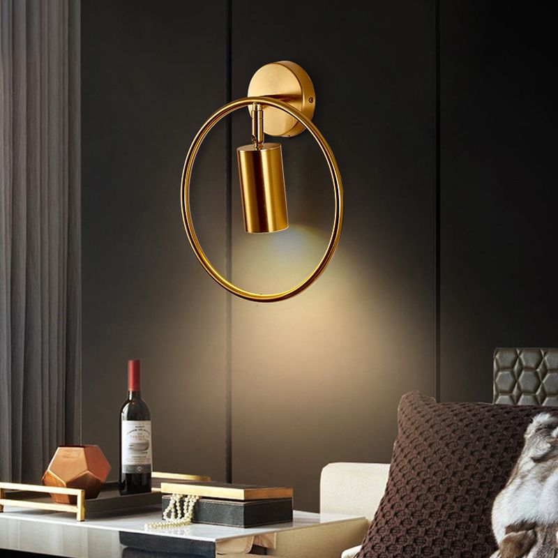 Single Golden/Black Contemporary Wall Mounted Sconce LED Iron Wall Light