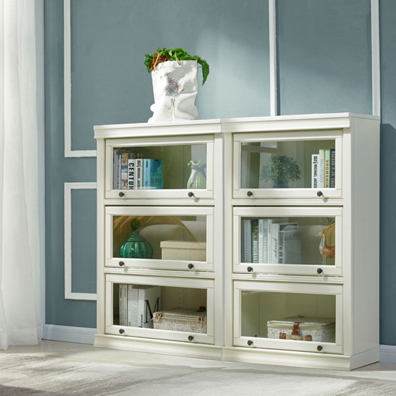 Contemporary Wooden Bookshelf White Standard Shelf Bookcase for Home Office