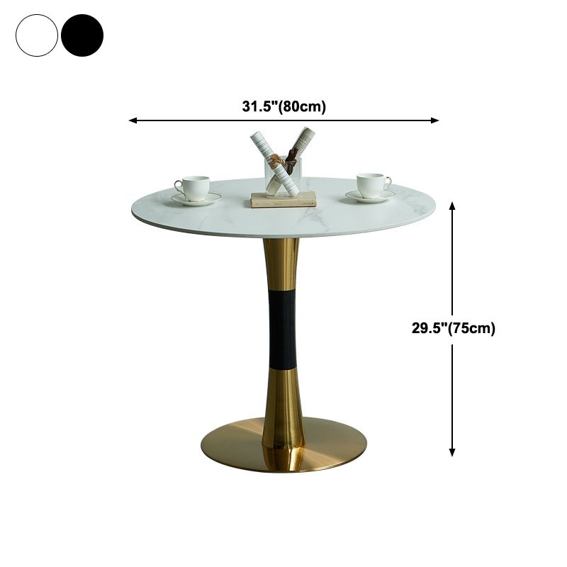 Sintered Stone Table Steel Traditional Luxury Round Indoor Table for Kitchen