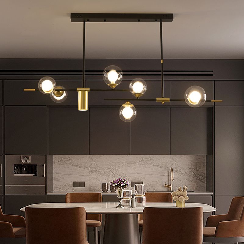 Moderner Stil sphärischer Anhänger Lichter Metall 7 hängende Anhängerleuchten