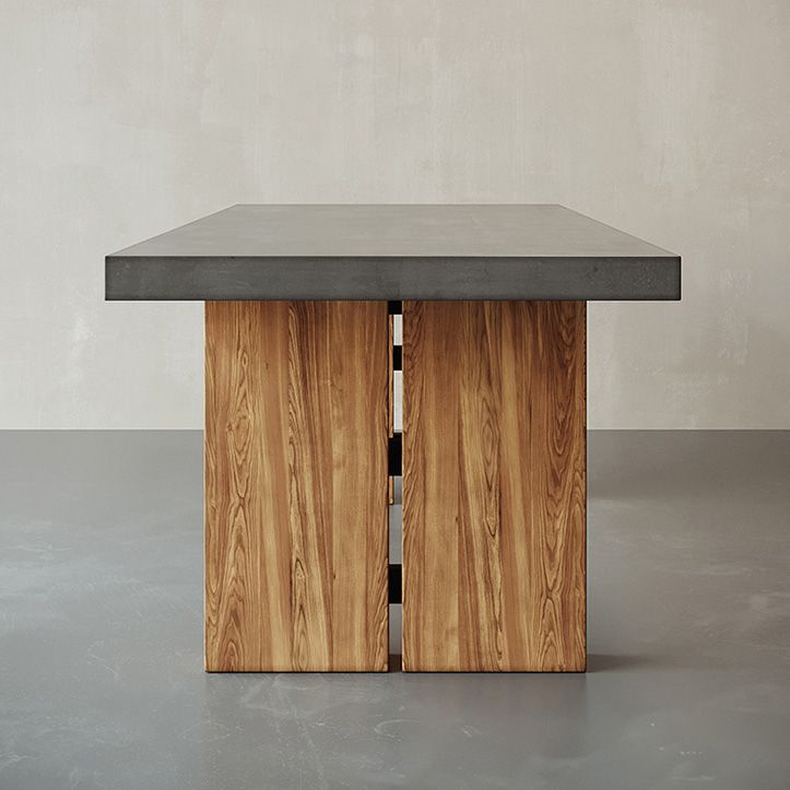 Modern 1/5 Pieces Dining Set Rectangle Pine Wood Dining Table for Living Room