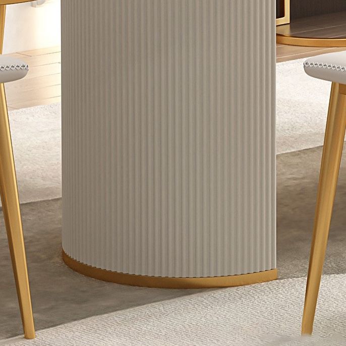 Nordic Glam Sintered Stone Dining Table Set 1/4/5/7 Pieces Oval Dining Table Set for Home