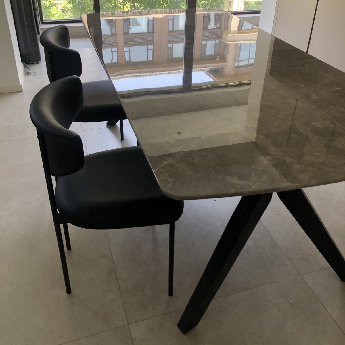 Kitchen Upholstered Armless Chair Industrial Open Back Dining Chair