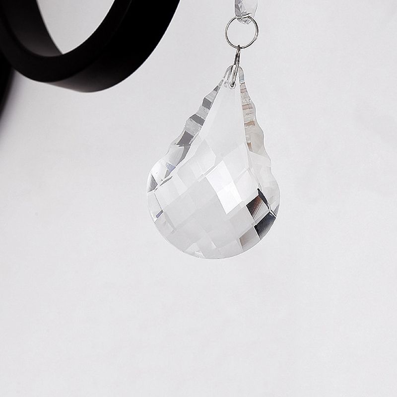 Crystal Geometric Shape Wall Light Modern Style 1/2 Light Wall Light Sconce in Black