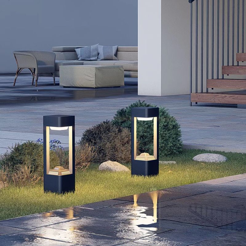 Contemporary Square Shape Outdoor Waterproof Light with Acrylic Shade