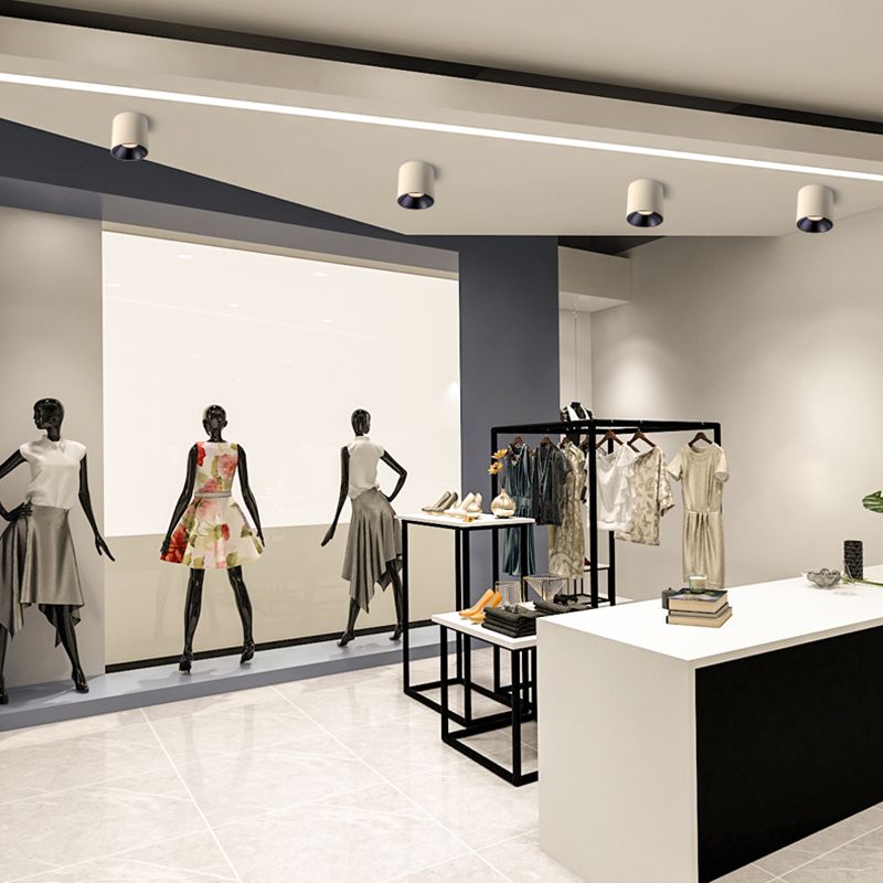 Cylindrical Shape LED Ceiling Lamp Modern Simple Style Aluminium 1 Light Flush Mount