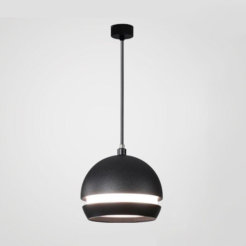 Nordic Mini LED Pendant Lamp Aluminum Bedside Hanging Light in Black