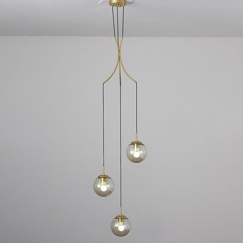 Globe Hanging Light Fixtures Modern Simplicity Glass Ceiling Pendant for Living Room