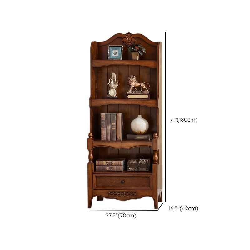 Contemporary Closed Back Bookshelf Vertical Solid Wood Bookcase for Office