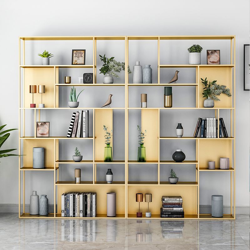 Modern Iron Geometric Shelf Living Room 78.74" Height Bookshelf
