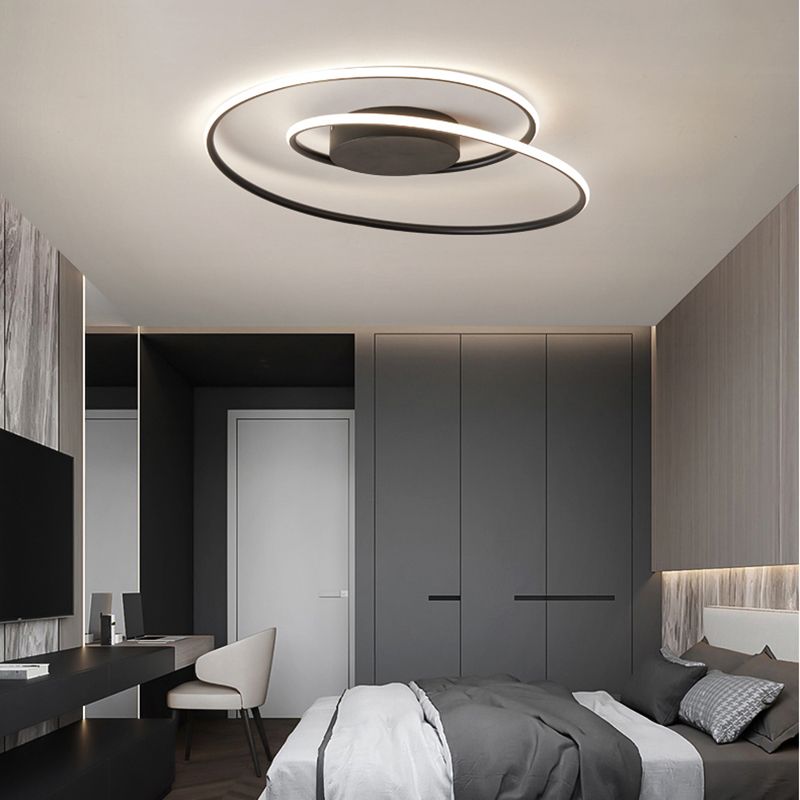 Lámpara de techo de línea LED con montaje empotrado estilo modernista para sala de estar y comedor