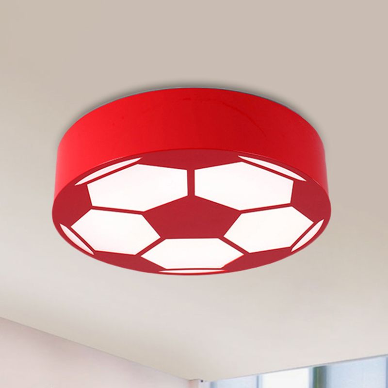 Lámpara de techo con tema deportivo, luz de montaje en techo de fútbol plana acrílica para dormitorio de niños