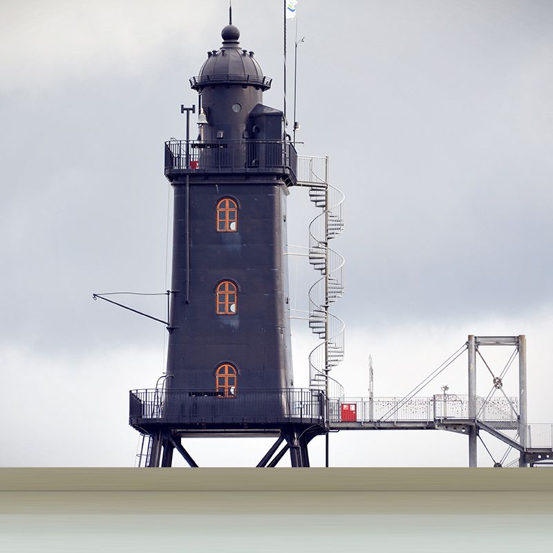 Grand Lighthouse Mural Wallpaper for Dining Room Human Landscape Wall Covering, Customized