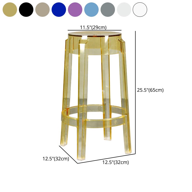 Taburete de bar plástico sin respaldo sin brazos moderno para sala de estar con pedal de plástico