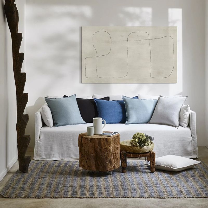 Beige Mountain Wall Art Abstract Line Drawing Minimalist Textured Canvas Print for Room