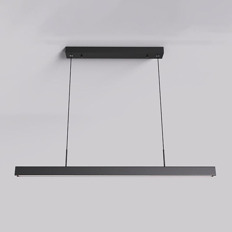 Black Metal Hanging Pendant Lights Contemporary Linear Hanging Lamps for Dining Room