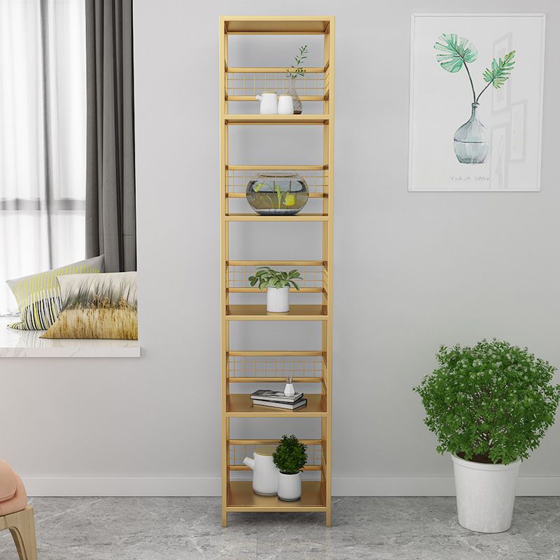 Standard Open Back Bookcase Glam Shelves Included Metal Bookshelf