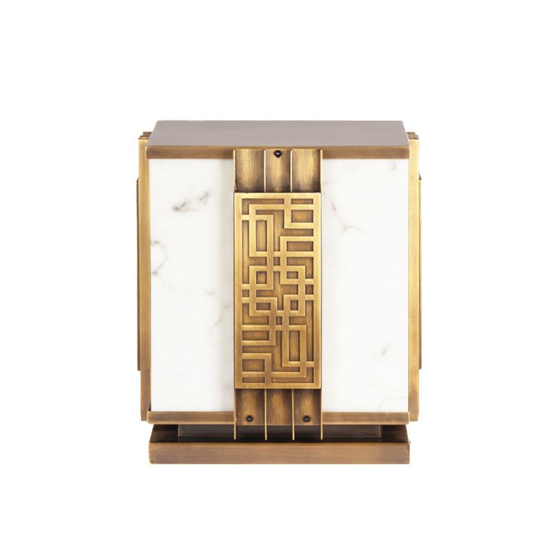 Waterproof Copper Solar Energy Pillar Lamp Square Shape for Outdoor