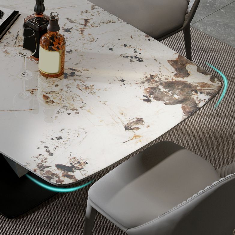Modern Sintered Stone Top Dining Set Rectangle 1/2/5/7 Pieces Dinette Table Set