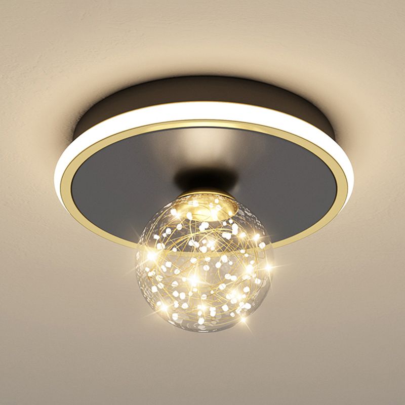 Moderne Kugel-Deckenleuchte im minimalistischen Stil, Glas, 2 Lichter, Unterputz-Deckenleuchte