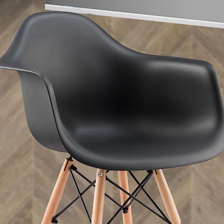 Modern Chairs Dining Arm Chairs with Wooden Legs for Kitchen