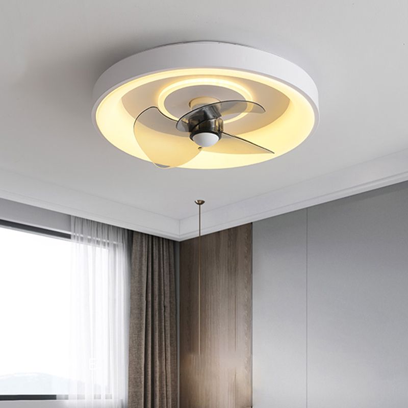 Ventola a soffitto in metallo a forma geometrica Stile moderno a 2 luci lampada a ventola del soffitto