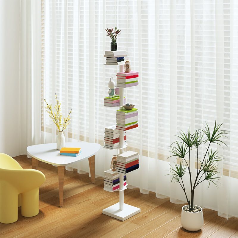 White/Black Bookcase Contemporary Style Bookshelf for Home and Office