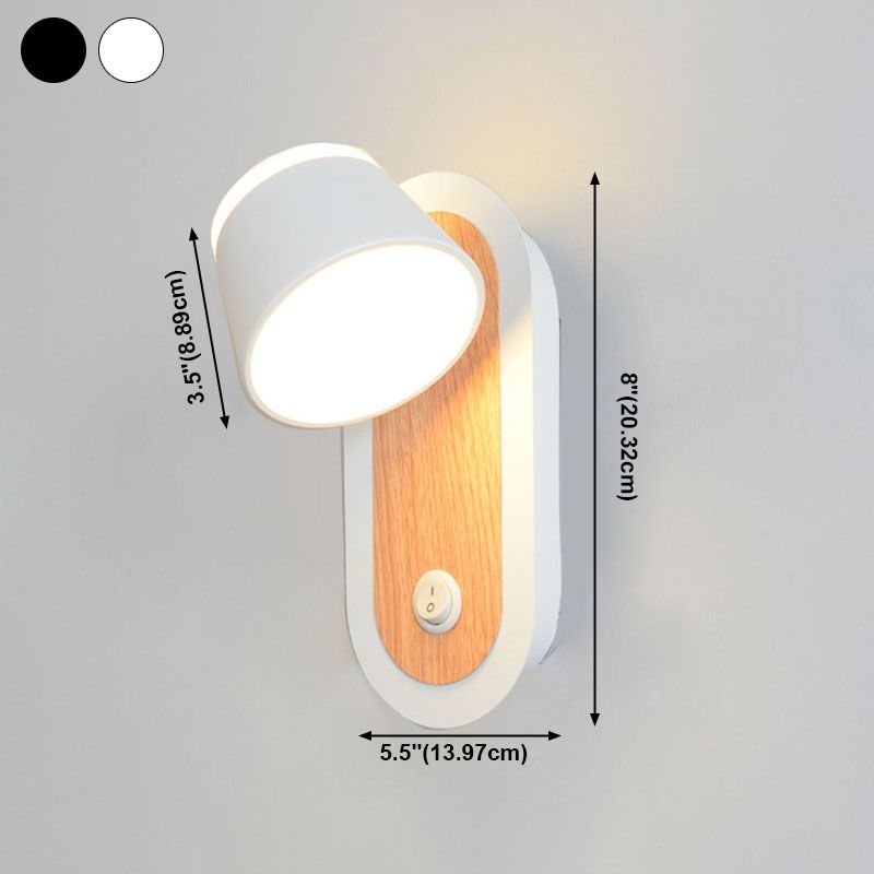 Moderne 1 leichte LED -Wandleuchten Metall Drehwandmontiertes Licht für Bett