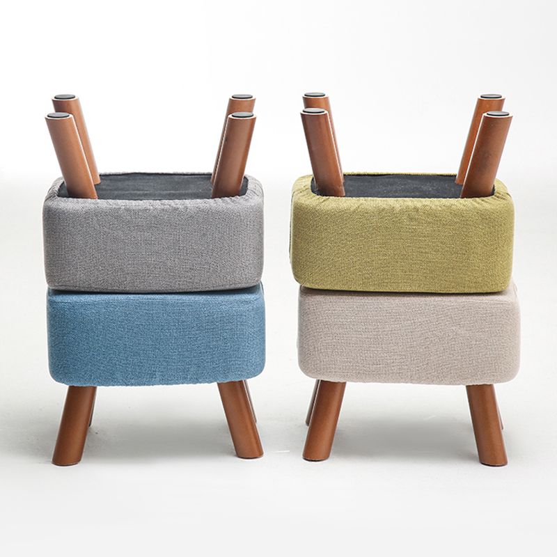 Solid Color Tear Resistant Ottoman Modern Blue Standard for Home Drawing Room