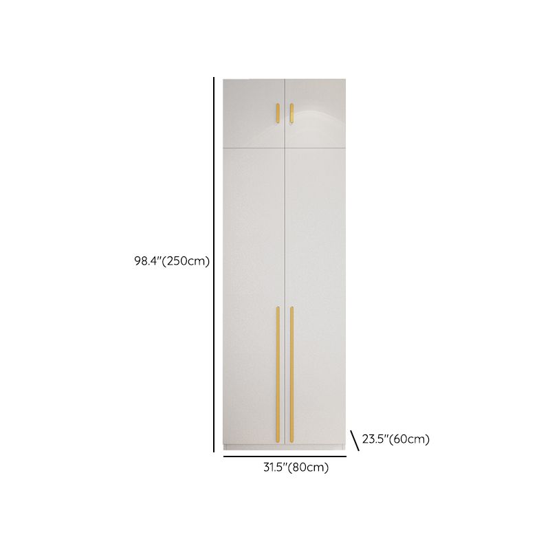 White Colour Wardrobe Wooden 1 Drawer Wardrobe Closet for Bedroom