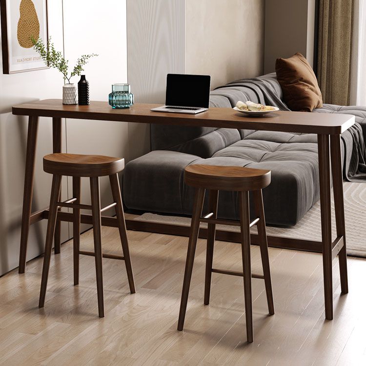Rectangle Indoor Bar Dining Table Solid Wood Bar Stool Table