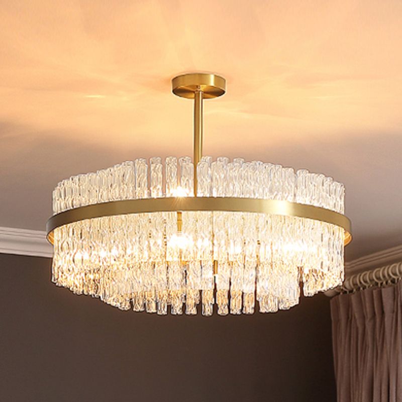 Moderner Stil Ring Kronleuchter Kristall Multi -Lichter Kronleuchter für Wohnzimmer