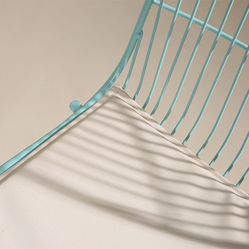 Black/Blue Outdoors Dining Chairs Modern Metal Stacking Patio Dining Chair