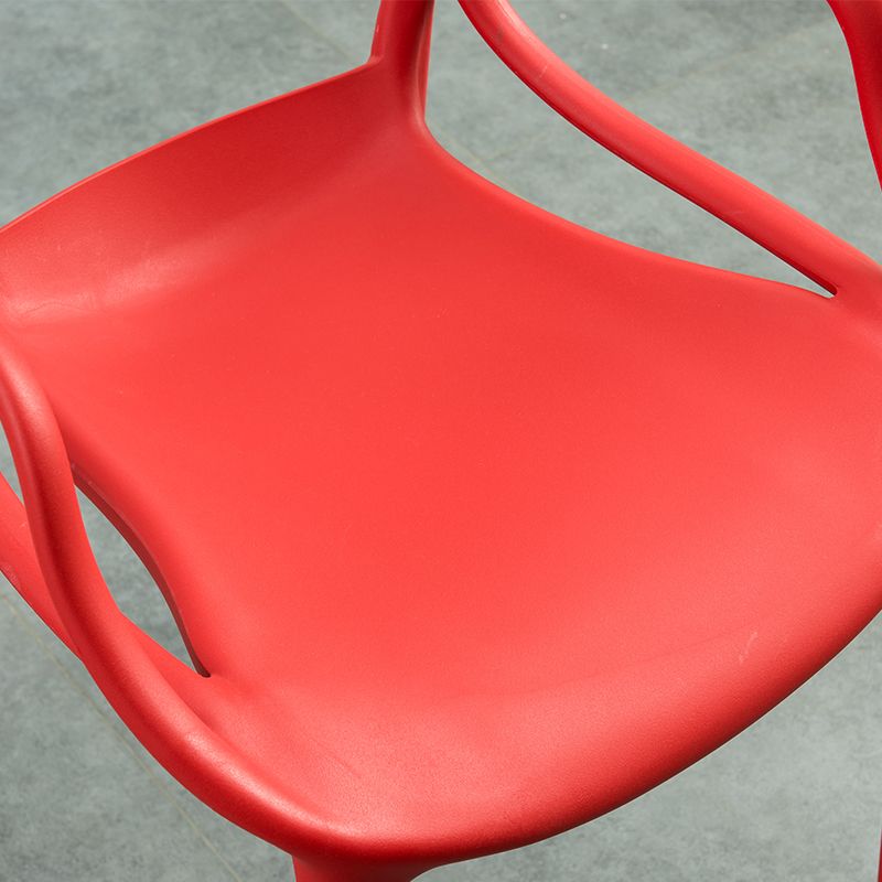 Contemporary Style Dining Chairs Plastic Dining Arm Chairs for Kitchen