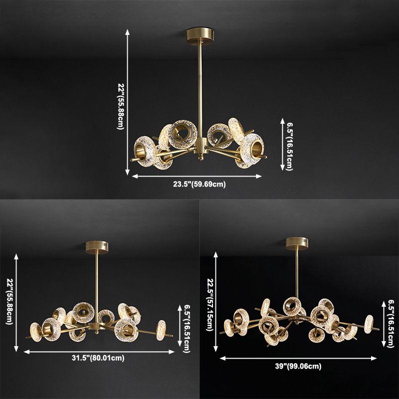 Starburst kroonluchter verlichtingsarmatuur moderne stijl metalen led koperop hanger verlichtingsarmatuur