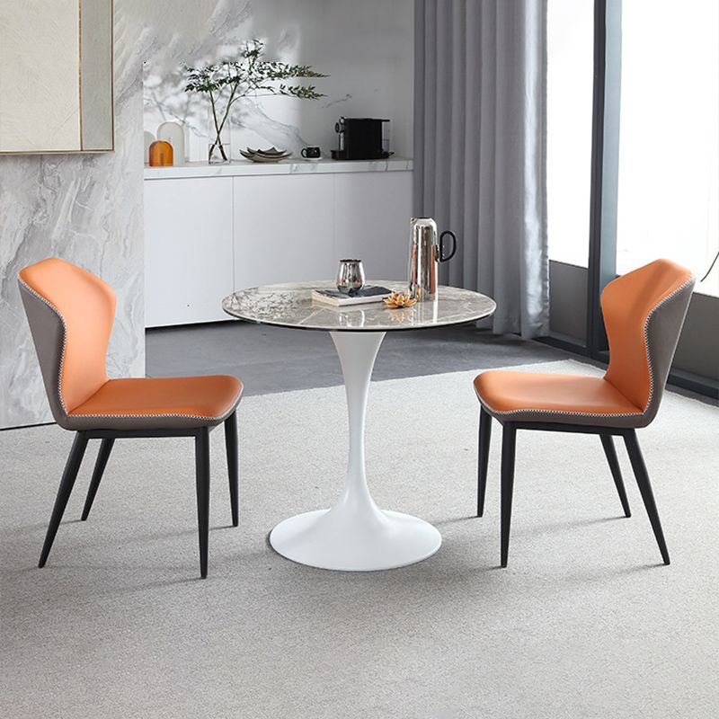 Wingback Side Chairs Faux Leather Kitchen Dining Armless Chairs