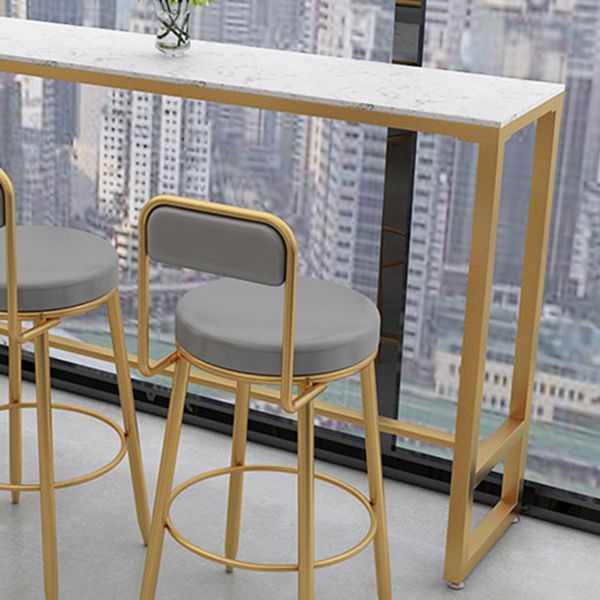 Mesa de barra de cóctel de mármol de estilo glamour de 42 pulgadas Mesa base de metal de altura