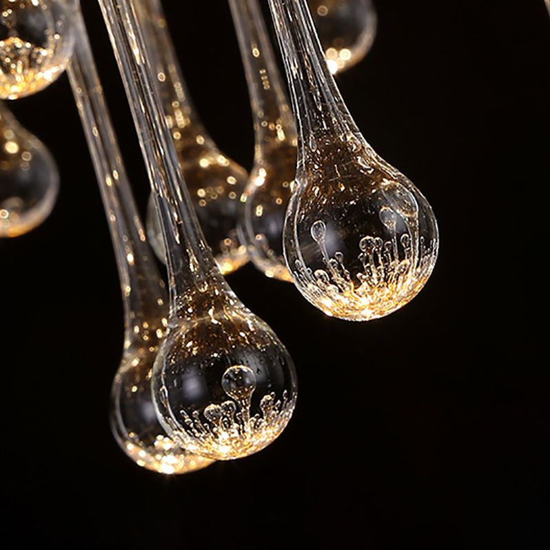 Gold Nest Chandelier Lighting Luxury Country Style Crystal Living Room Hanging Light