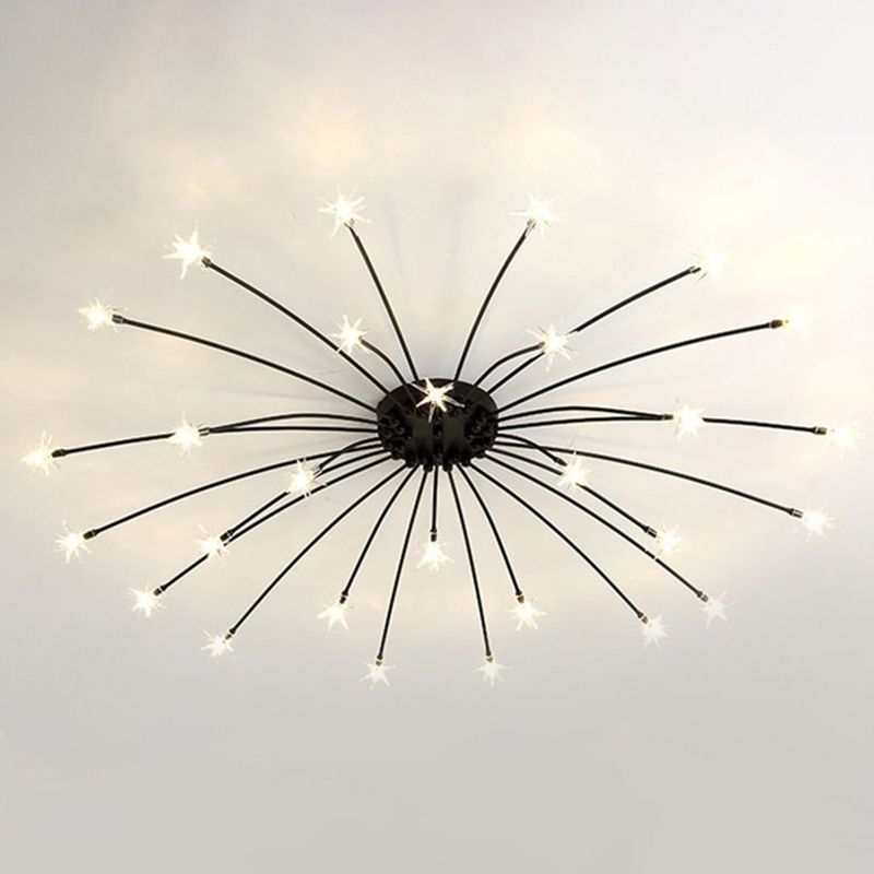 Modern Simple Star Shape Ceiling Light with Glass Shade for Living Room
