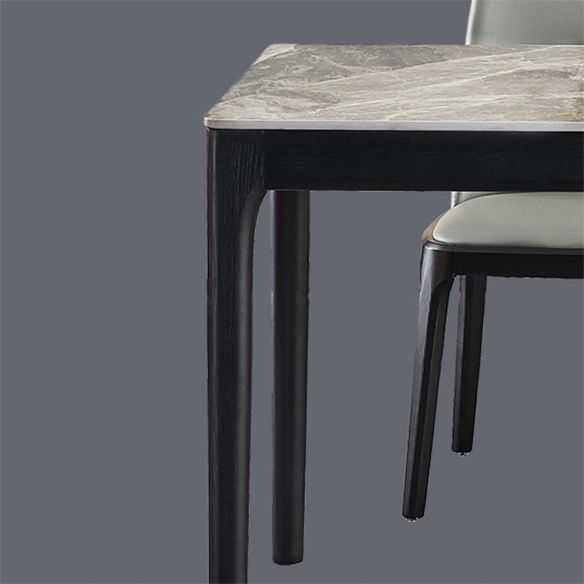 Minimalist Style Dining Table Set with Rectangle Shape Table and Padded Chairs