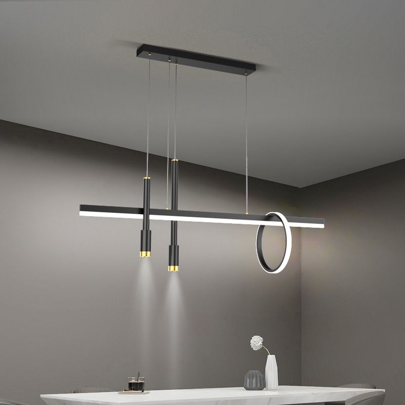 4-Lights Modern Style Island Pendants Metal Pendant Lights for Dining Room
