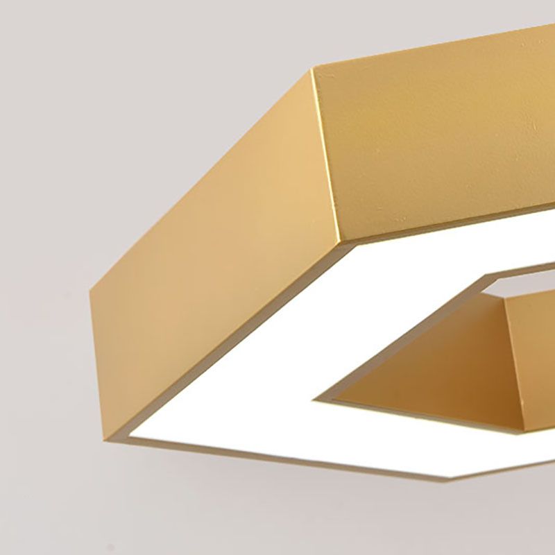 Nordic Hexagon Ceiling Light Metal Gold LED Flush Mount Light for Office