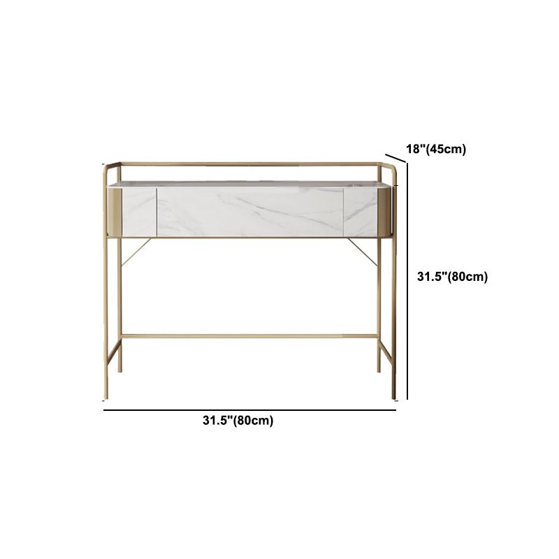 1 Storage Drawer Make-up Vanity Metal and Stone Dressing Table