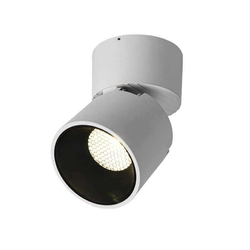 Adjustable Cylindrical LED Downlight Nordic Metal White and Black Inner Ceiling Lamp for Living Room